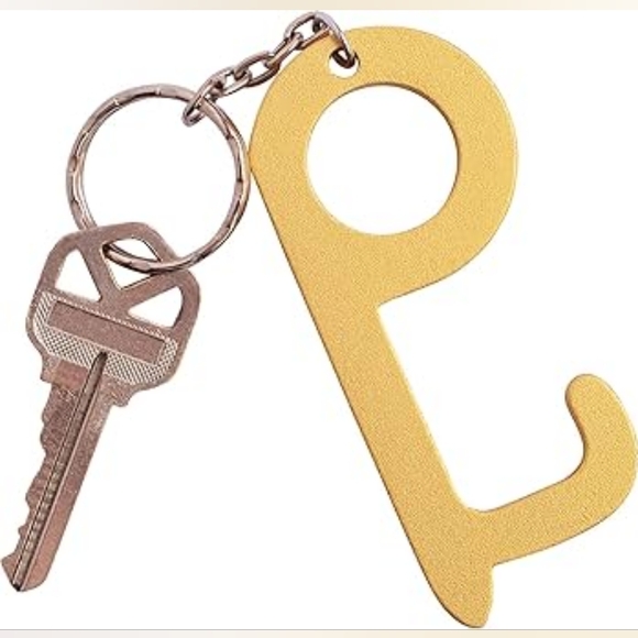 NWT GOLD ENAMEL TOUCHLESS KEY TO PREVENT GERMS! - Picture 4 of 5